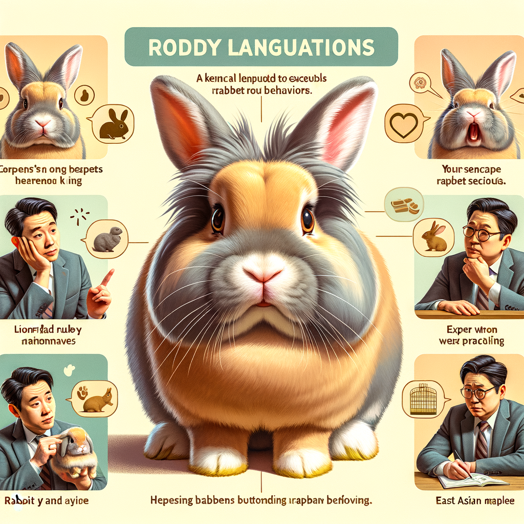 Owner interpreting Lionhead Rabbit behavior and understanding rabbit body language, highlighting normal rabbit behavior signs, Lionhead Rabbit traits, and care practices for an informative guide on rabbit behavior explained.
