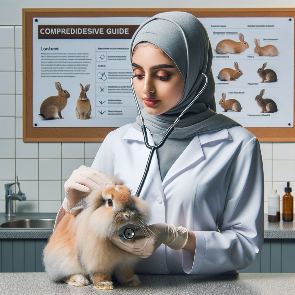 Veterinarian examining Lionhead Rabbit for specific health conditions, highlighting the importance of a comprehensive Lionhead Rabbits Health Guide and care to prevent diseases.