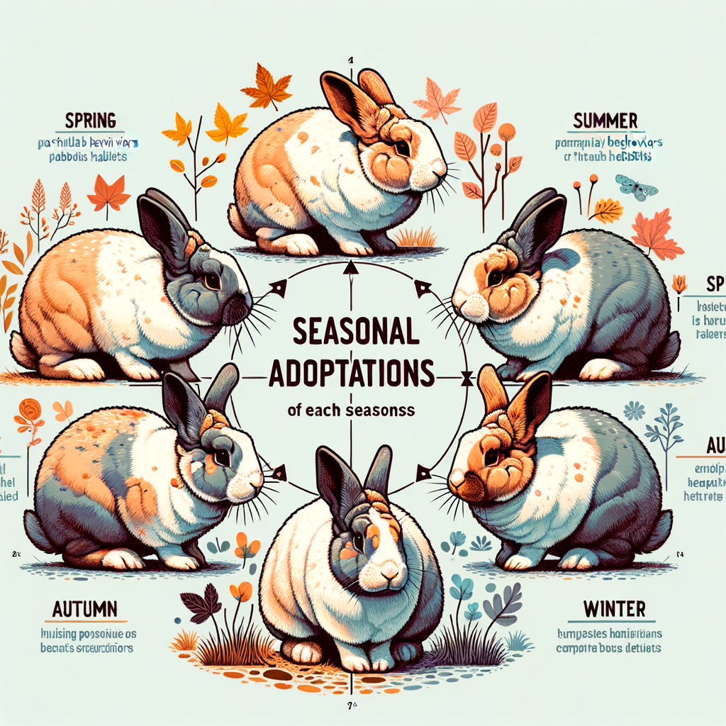 Infographic showcasing Netherland Dwarf Rabbit behavior changes and seasonal variations, illustrating unique Dwarf Rabbit seasonal traits for better understanding of their behavior in different seasons.